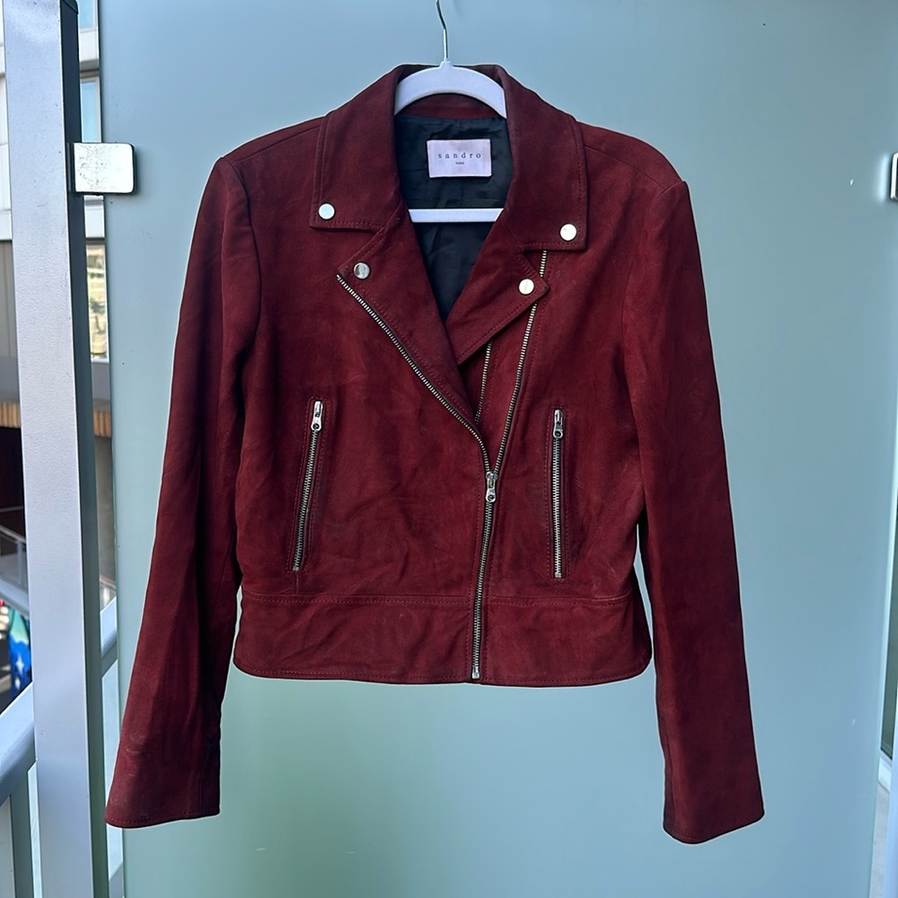 Sandro Suede Jacket Leather